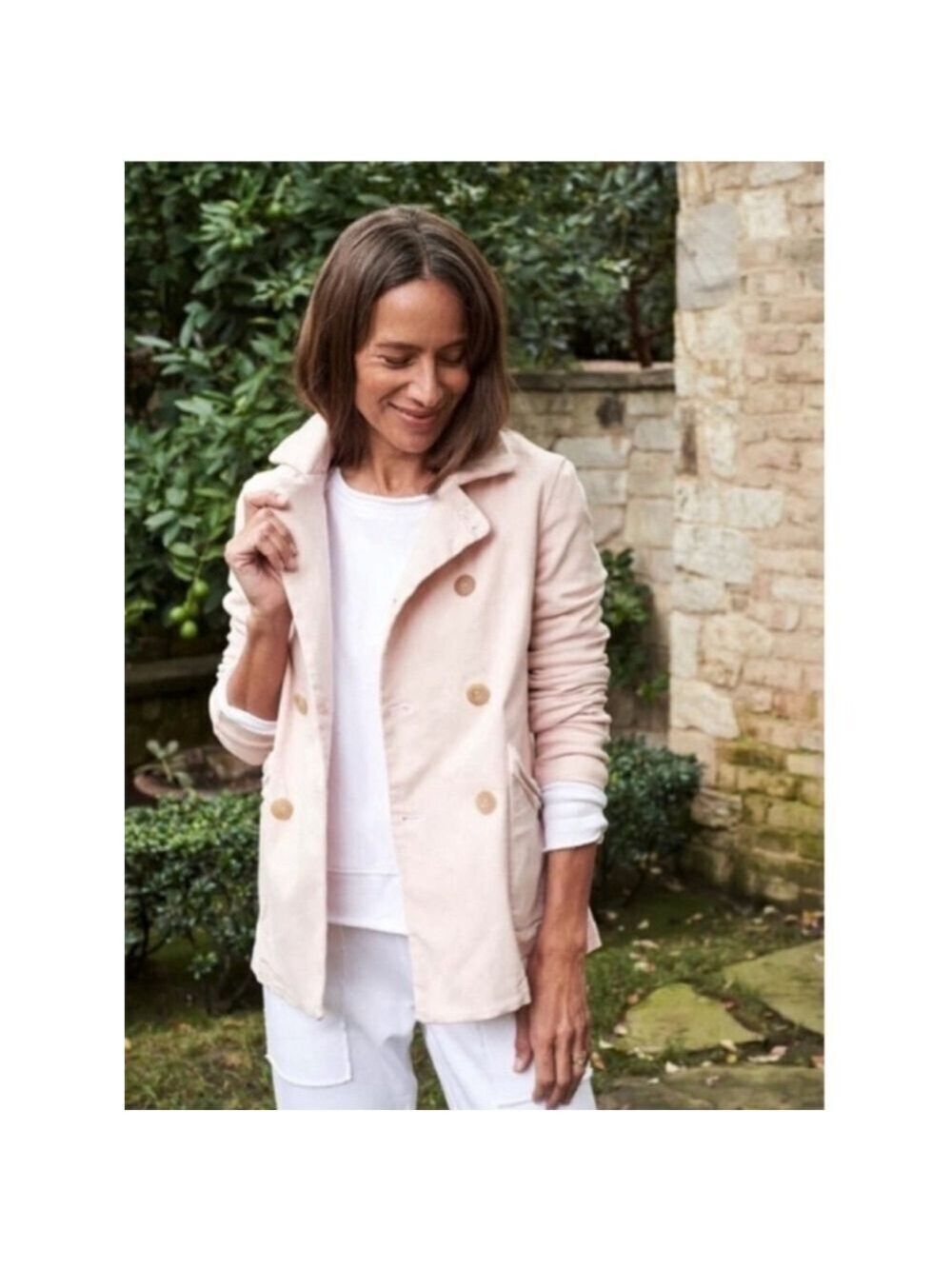 New Frank & Eileen Pink Pea Coat Standard Length M